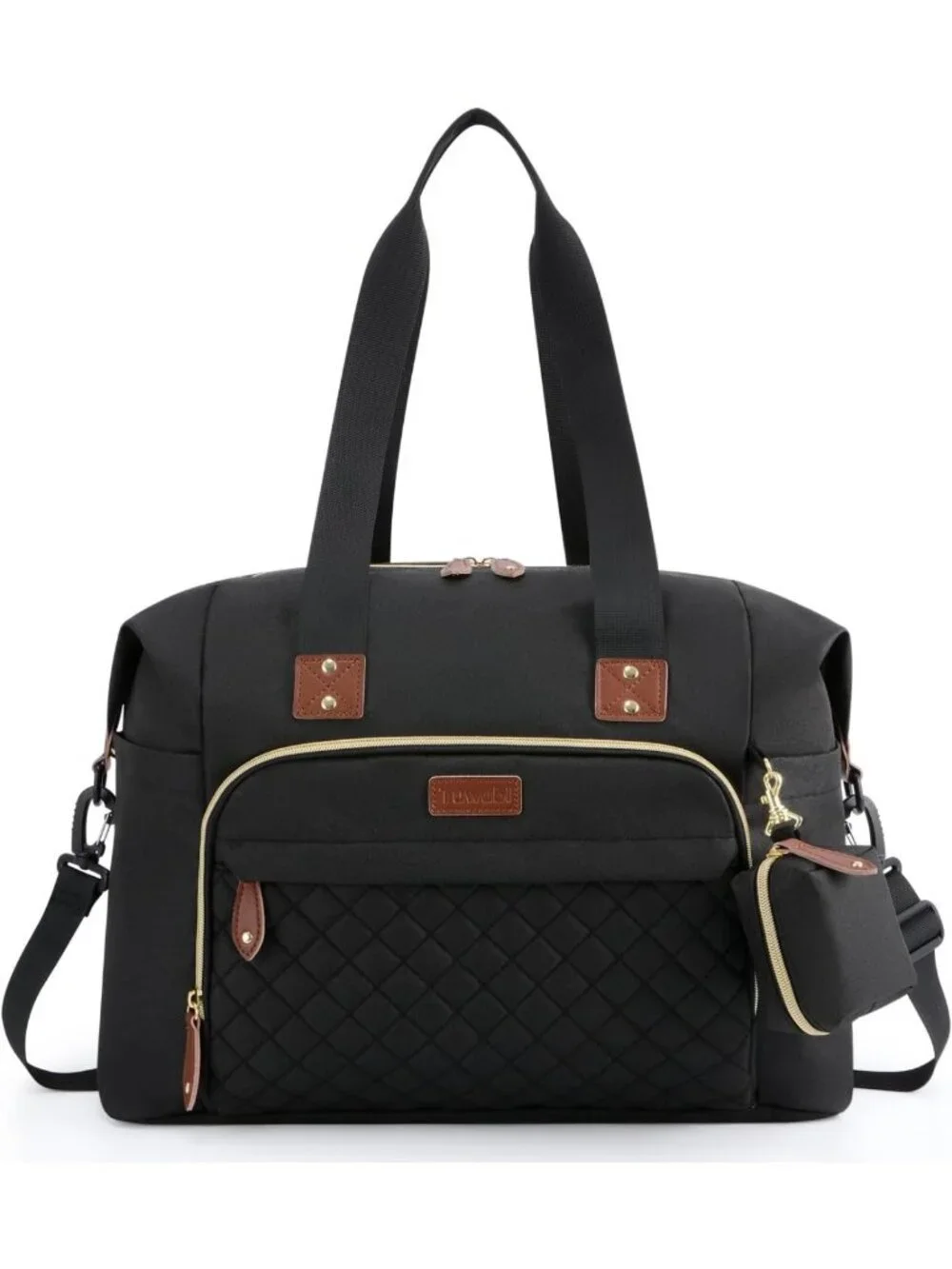 Stylish Large Diaper Bag Tote with Pacifier Case - Multifunctional Baby Caddy